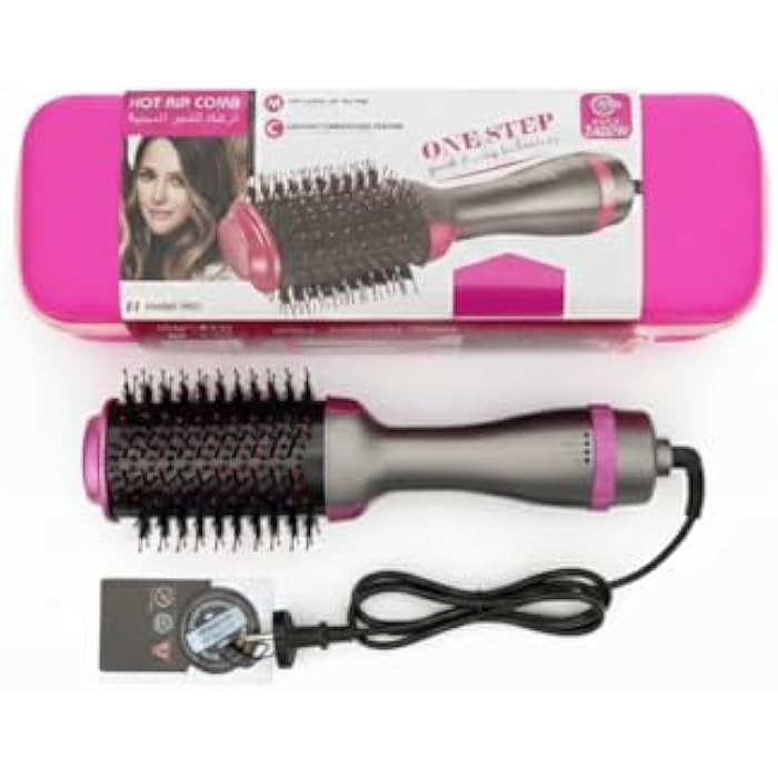 2400W,Hair Dryer Brush with Black Ion Technolog,Wide Oval Design 19cm, 3 Heat Settings,360° Airflow Hot Air Brush for Fast Drying & Styling,Ionic Anti-Frizz Technology (  ) - Image 1